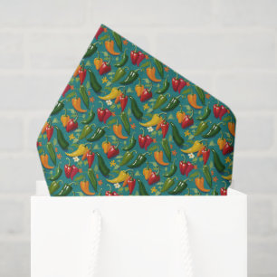 Vibrant Peppers Red Green And Yellow Peppers Tissue Paper