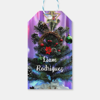 Vibrant & Personalized Christmas Tree Gift Tag