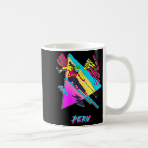 Vibrant peruvian ski adventure graphic peru skier coffee mug