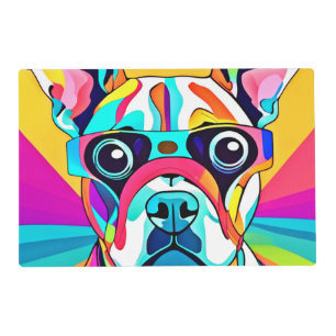 Vibrant Pet Glasses Design Placemat