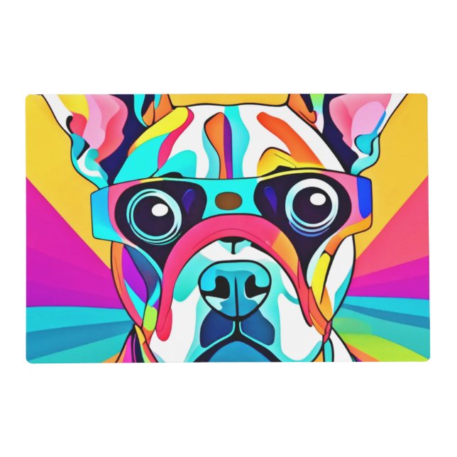 Vibrant Pet Glasses Design Placemat (Front)