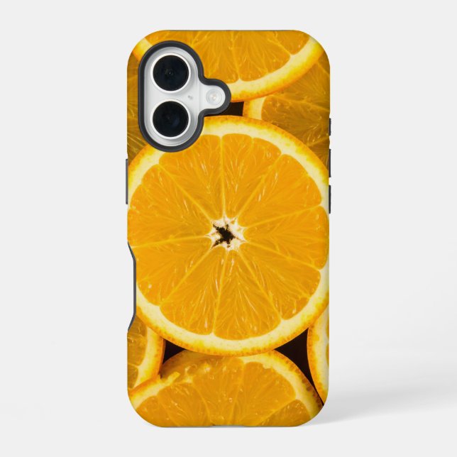 Vibrant Photo of Orange Citrus Fruit Pattern iPhone Case (Back)