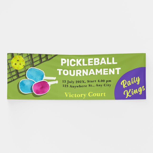 Vibrant Pickleball Tournament Banner (Horizontal)