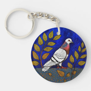 🕊️ Vibrant Pigeon Gift For Nature Lovers Keychain