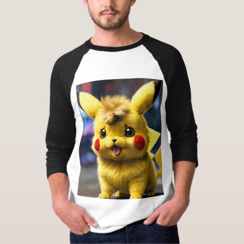 Vibrant Pikachu Art T_Shirt Pokmon Fan Favorit