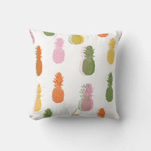 Vibrant Pineapple Pattern Throw Pillow