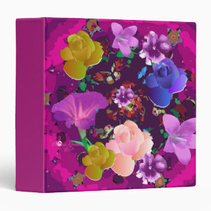 Vibrant Pink Abstract Floral Binder/Photo Album Binder