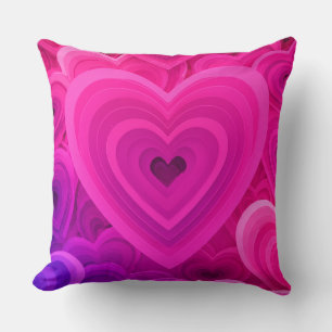 Vibrant Pink Abstract Heart Throw Pillow – Modern 