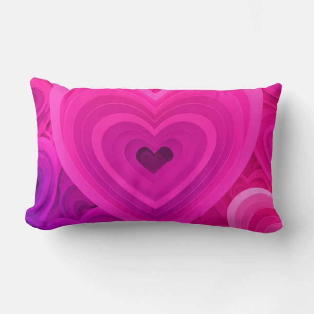 Vibrant Pink Abstract Heart Throw Pillow – Modern  (Front)