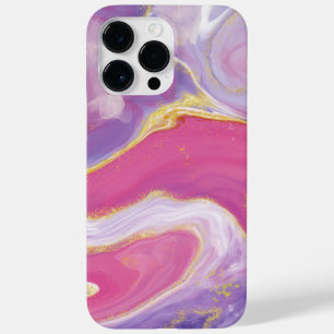 Vibrant Pink Alcohol Ink and Glitter Phone Case