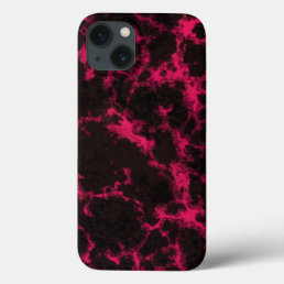 Vibrant Pink and Black Flames iPhone 13 Case