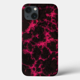 Vibrant Pink and Black Flames iPhone 13 Case