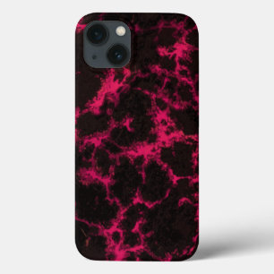 Vibrant Pink and Black Flames iPhone 13 Case
