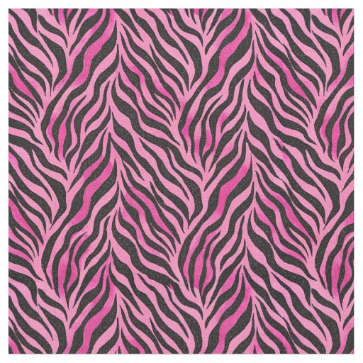 Vibrant Pink and Black Zebra Print Fabric