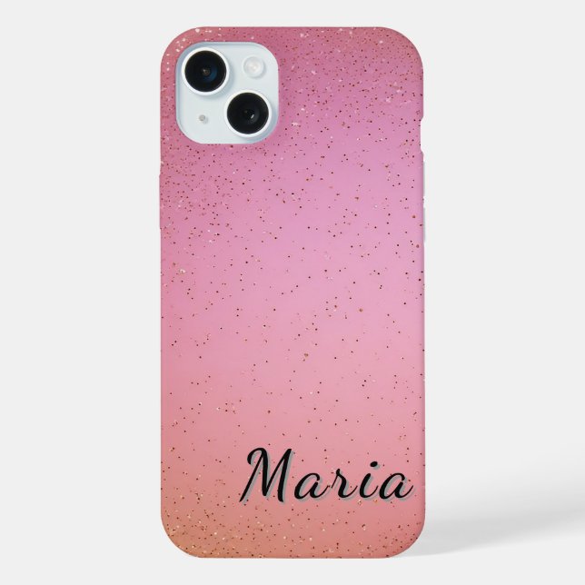 Vibrant Pink and Glittery Background iPhone Case (Back)