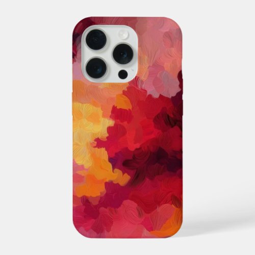Vibrant Pink and Magenta Abstract Oil Paint Floral iPhone 15 Pro Case
