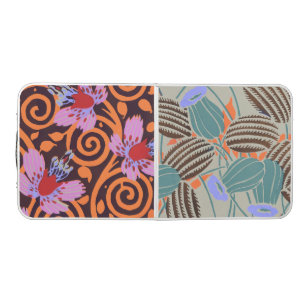 Vibrant Pink and Orange Spiral Flower Decor Beer Pong Table