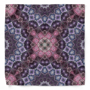 Vibrant Pink and Purple Mandala Web Pattern Bandana