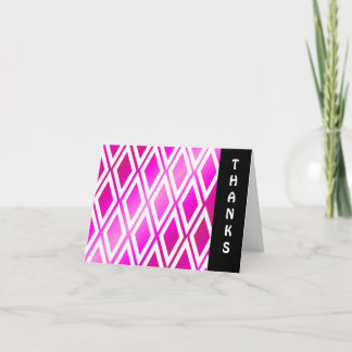Vibrant Pink and White Diamond Thank You Card