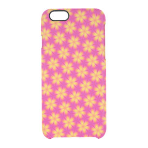 Vibrant Pink and Yellow Floral Abstract Pattern Clear iPhone 6/6S Case