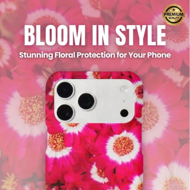 Vibrant Pink Daisy Flower Burst iPhone Case (Creator Uploaded)