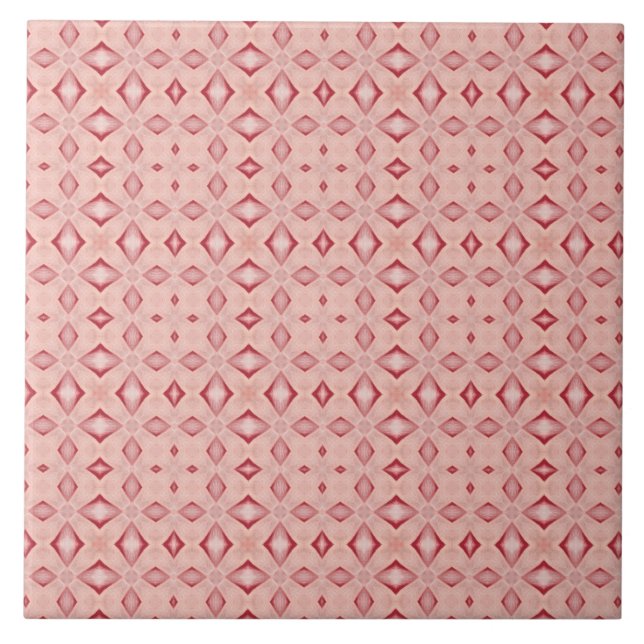 Vibrant Pink Diamond Geometric Mediteranean  Ceramic Tile (Front)
