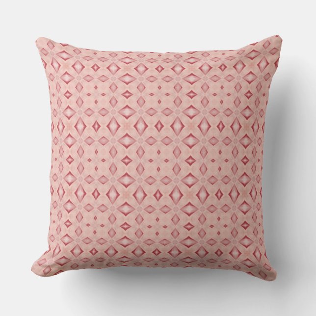 Vibrant Pink Diamond Geometric Mediteranean  Outdoor Pillow (Front)