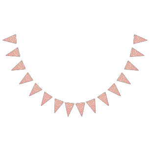 Vibrant pink fabric featuring intricate floral pat bunting flags