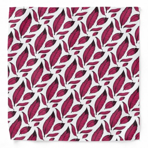 Vibrant Pink Feather Pattern Bandana