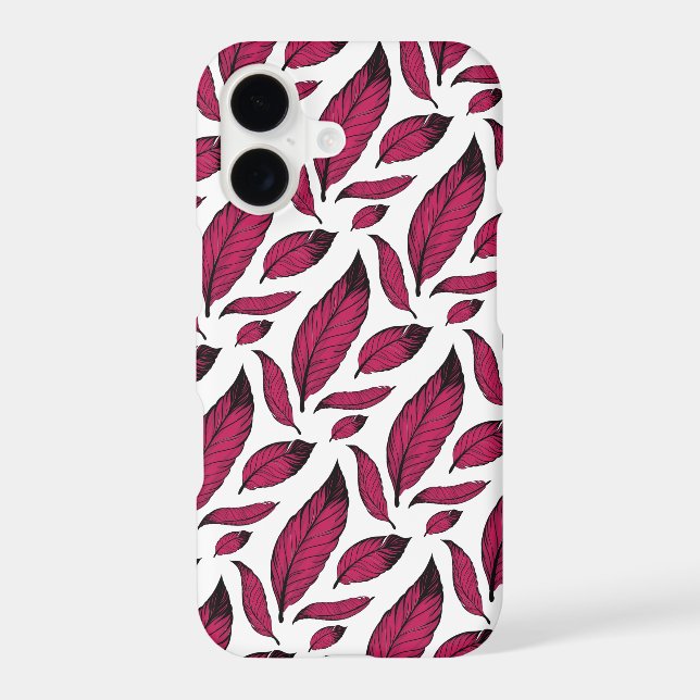 Vibrant Pink Feather Pattern  Case-Mate iPhone Case (Back)
