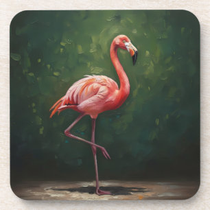 Vibrant Pink Flamingo Drink Coaster
