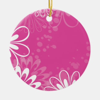 Vibrant Pink Floral Ornament