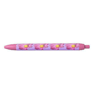 Vibrant Pink Flower With A Bee On A Summer Day Cut Pen
