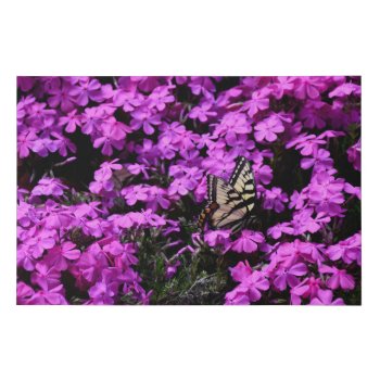 Vibrant Pink Flowers And Swallowtail Butterfly Faux Canvas Print by paul68 at Zazzle