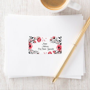 Vibrant Pink Flowers  Label