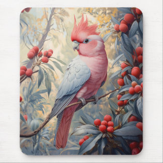 Vibrant Pink Galah Cockatoo Mouse Pad