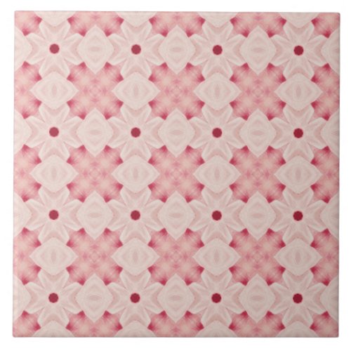 Vibrant Pink Geometric  Mediteranean Inspired Ceramic Tile