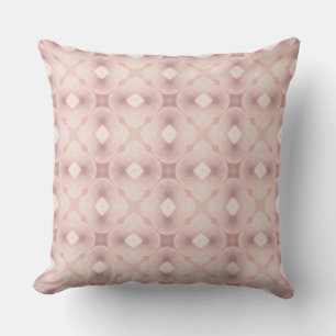 Vibrant Pink Geometric Seamless Art Deco Inspired Outdoor Pillow
