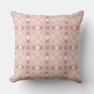 Vibrant Pink Geometric Seamless Art Deco Inspired Throw Pillow