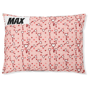 Vibrant Pink Glitter Hearts Design Pet Bed