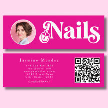 Vibrant Pink Nail Technician Photo Qr