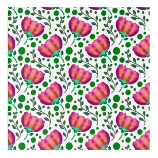 Vibrant Pink Orange Floral Pattern  Acrylic Print