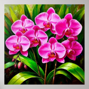 Vibrant Pink Orchids Tropical Floral Decor 🌸🌿