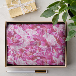 Vibrant Pink Peony Bloom Pattern Tissue Paper
