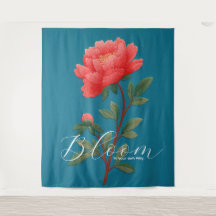 Vibrant Pink Peony Botanical Typography
