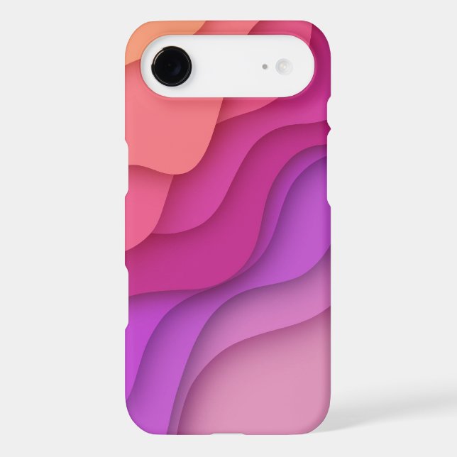 Vibrant Pink & Purple Abstract Wave  iPhone Case (Back)