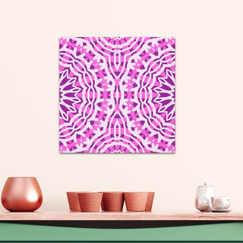Vibrant Pink Purple and White Moroccan Pattern Canvas Print
