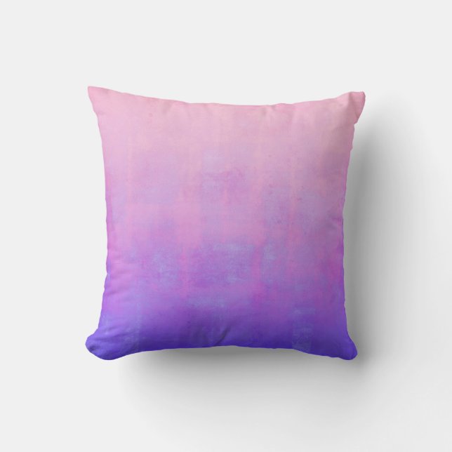 Vibrant Pink Purple Blue rustic Throw Pillow (Front)