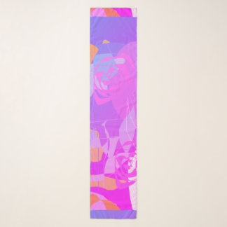 Vibrant Pink & Purple Modern Art Scarf