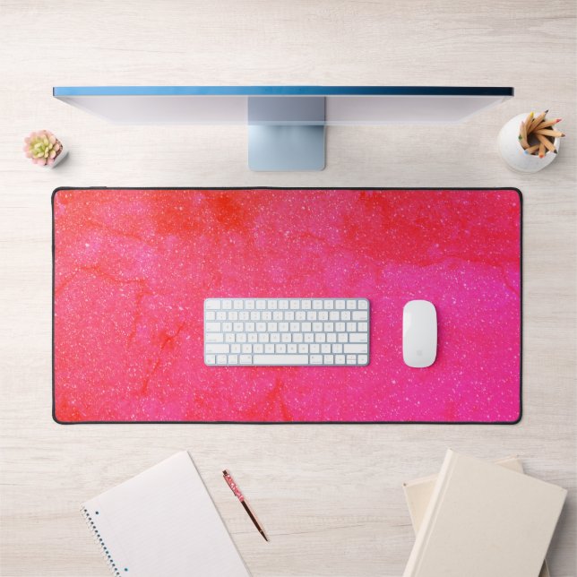 Vibrant Pink & Red Desk Mat - Gaming & Office (Office 1)